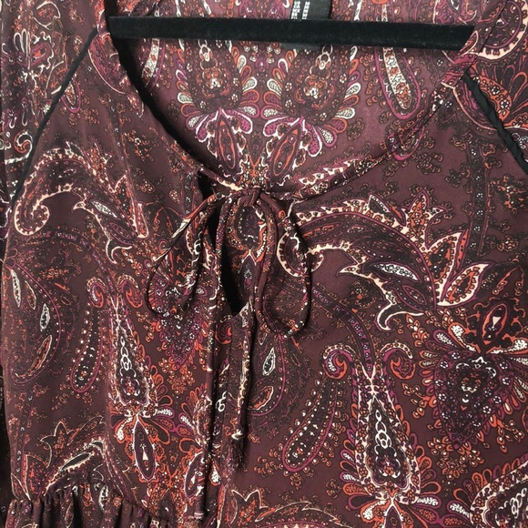 Burgundy Paisley Forever21 Midi Dress - Picture 3 of 8